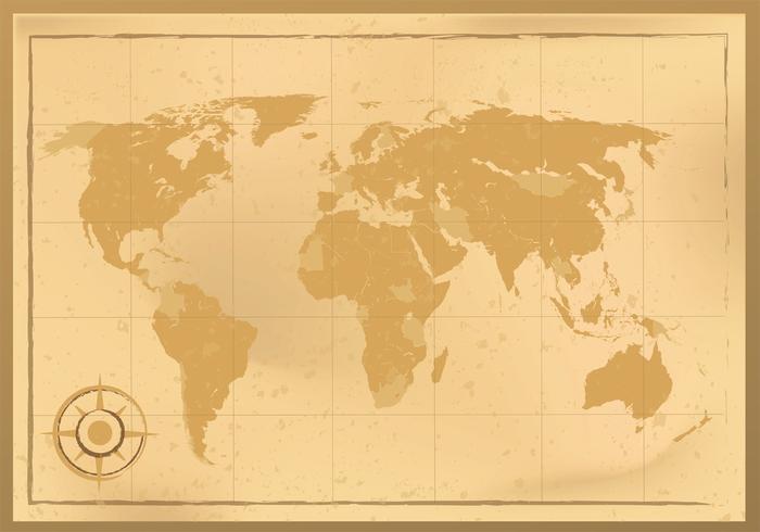 Diseño del vector del mapa mundial antiguo