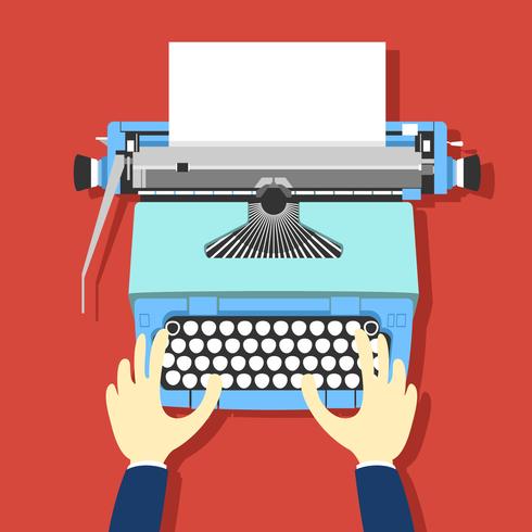 Blue Typewriter Vector