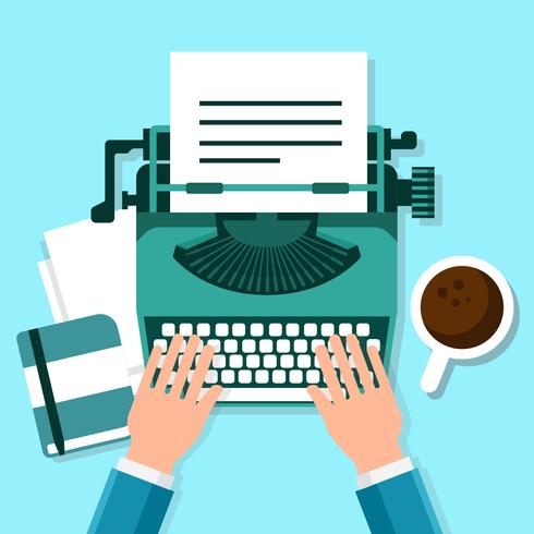 Workplace With Typewriter Illustration vector