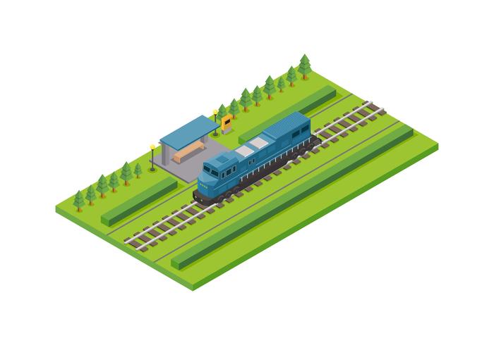 Isometric Locomotive Vector