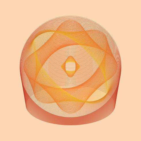 Wireframe element, abstract shape vector