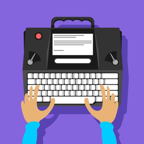 Black Modern Typewriter Vector