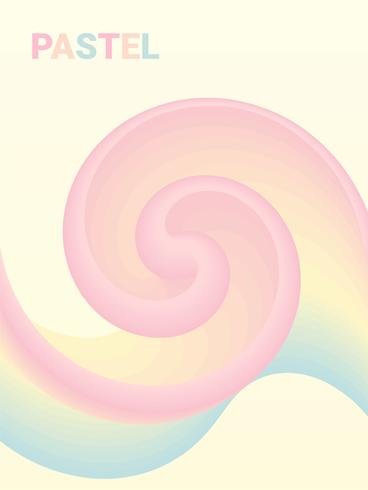 Creative Pastels Vector Cover With Wavy Swirl Design