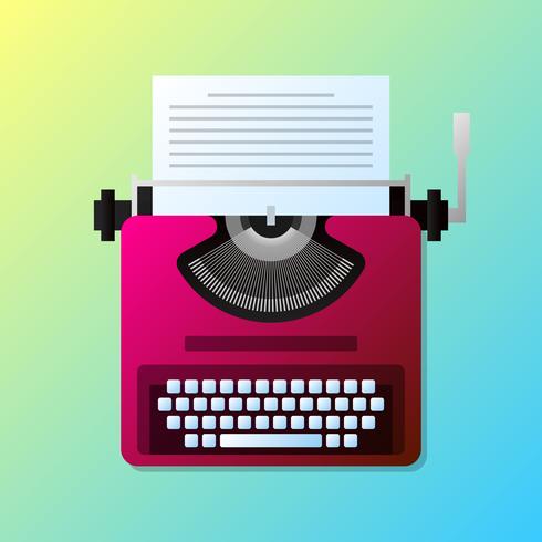 Manual Vintage Stylish Typewriter With Paper List Illustration vector