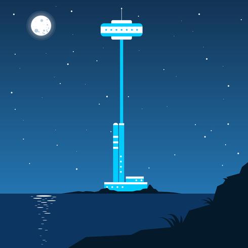 Space Elevator Illustration Vector