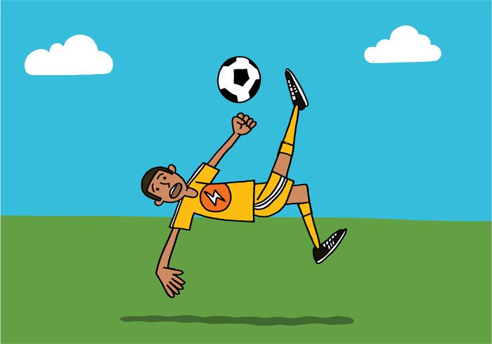 soccer bicycle kick vector