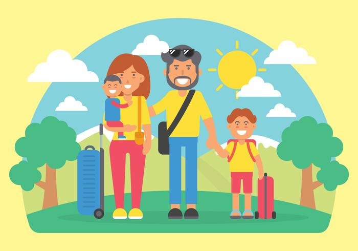 Ilustración de vector de vacaciones familiares