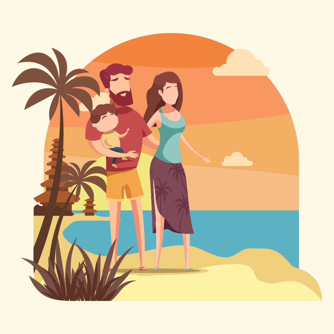 Download Family Vacation 214986 Vector Art at Vecteezy