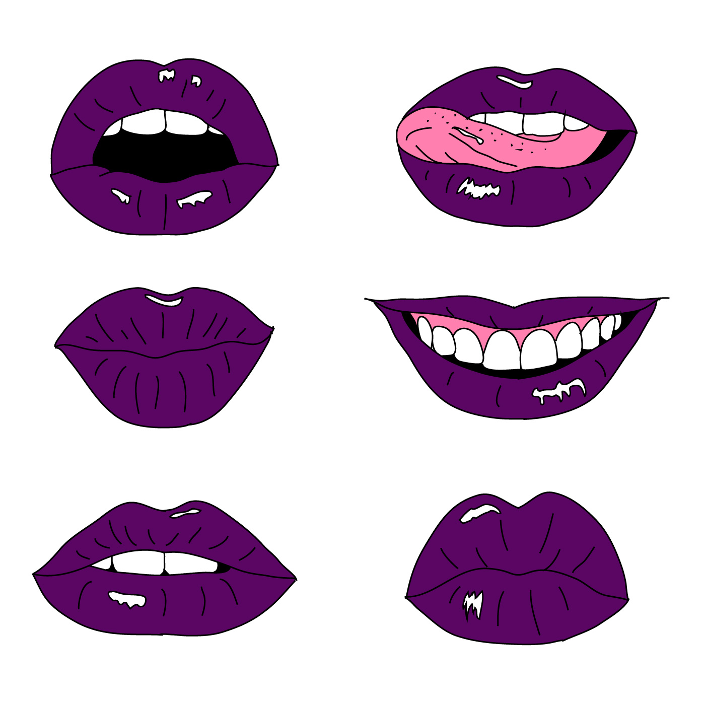 Hand drawn Lips Collection 214987 - Download Free Vectors, Clipart Graphics & Vector Art
