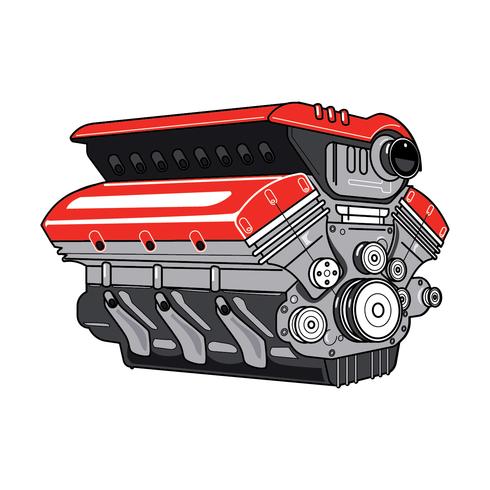 3D Car Engine on White Background vector