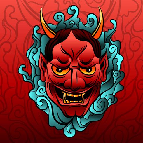 Japanese Tattoo Oni Vector