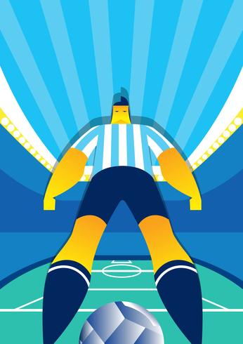 Argentina World Cup Soccer Player Vector Illustration