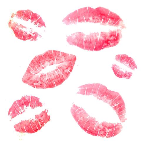 Linda colección de beso de labios vector