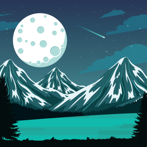 Ilustración de Luna Spacescape vector