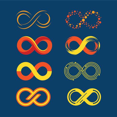 Set of Infinity Sign vector