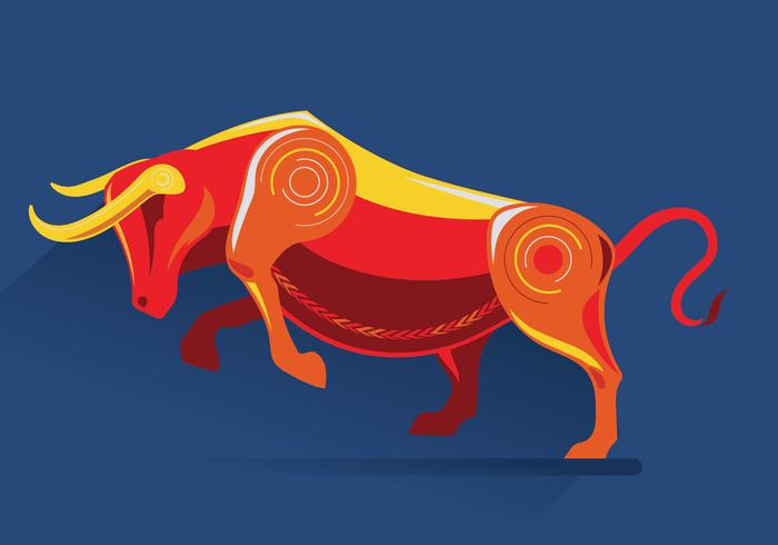 Diseño de Toro sobre fondo azul vector