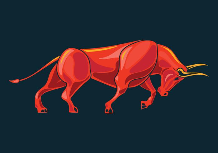 Angy Bull with Aggressive Movement vector