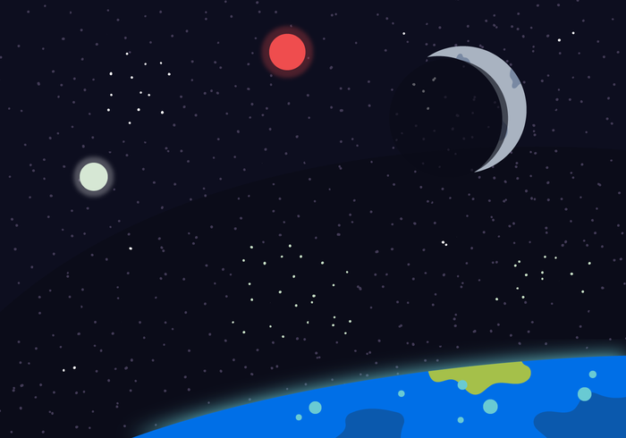 Moon Spacescape Vector