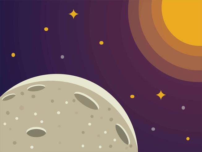 Ilustración de Luna Spacescape vector