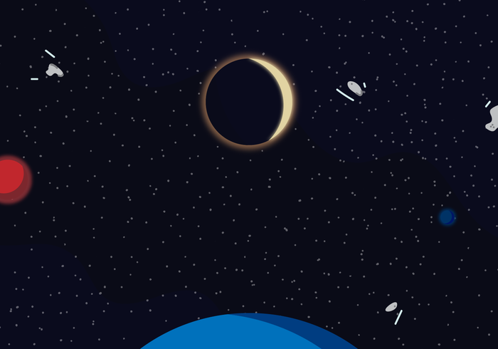 Moon Spacescape Vector