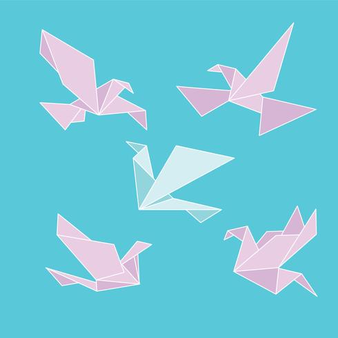 Beautiful Dove Origami set vector