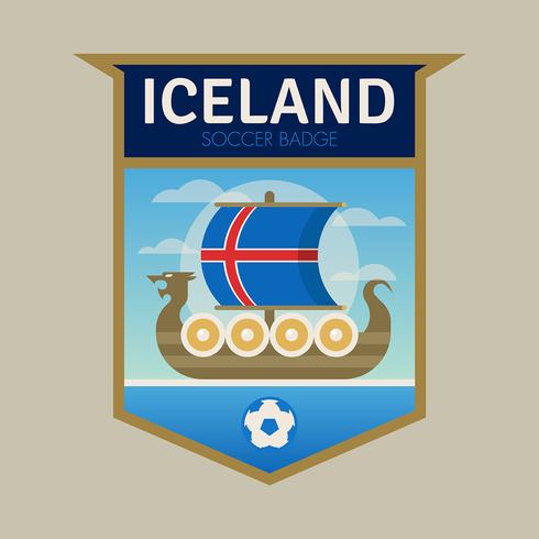 Insignias de fútbol de la Copa Mundial de Islandia vector