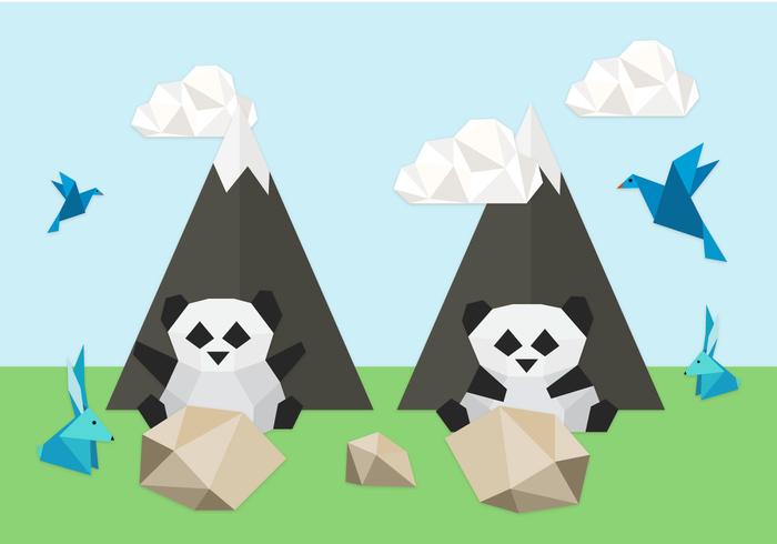 Origami Tiere Hintergrund Illustration Download Kostenlos