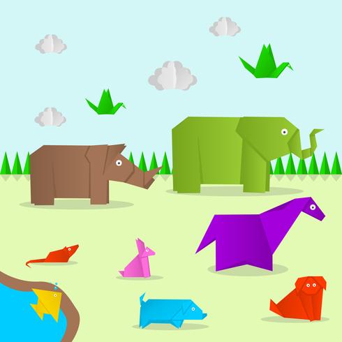 Origami Animals Vector