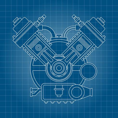 Car Engine Line Drawing Background vector