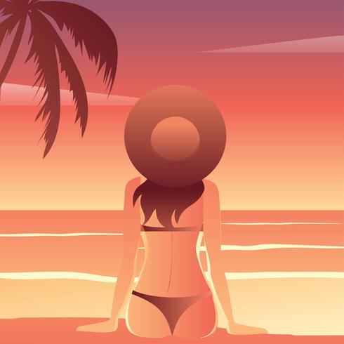 Beach Bum Sunset Vector