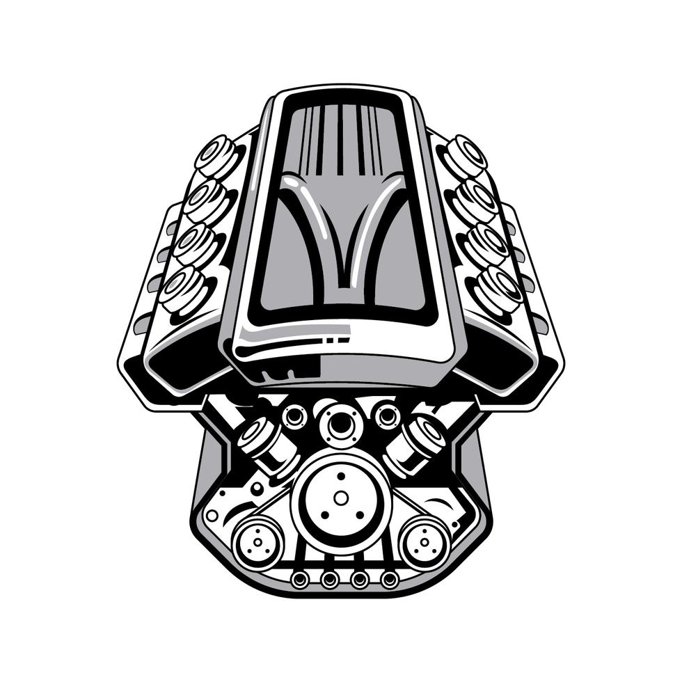 Dibujo del motor  Hot Rod V8 215132 Vector en Vecteezy 