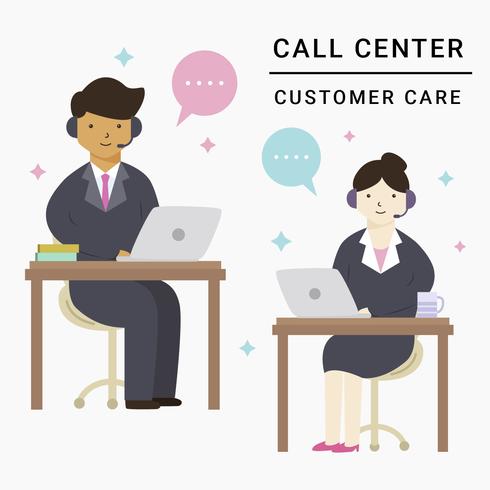 Customer Service Male and Female Vector