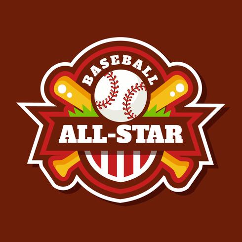 Baseball All-Star Badge Vector