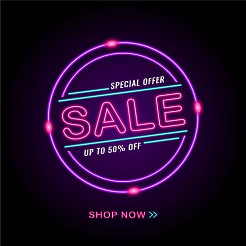 Glowing Neon Sale vector