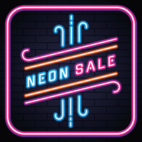 Venta de neón retro vector