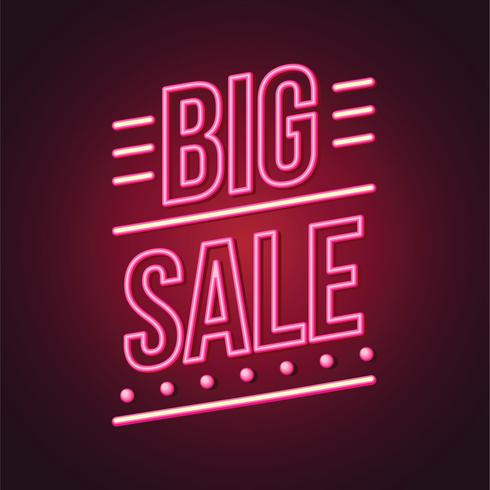 Neon Sign Big Sale vector