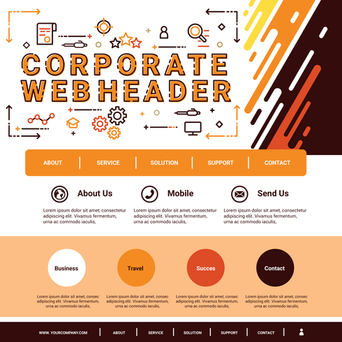 Encabezado web corporativo vector