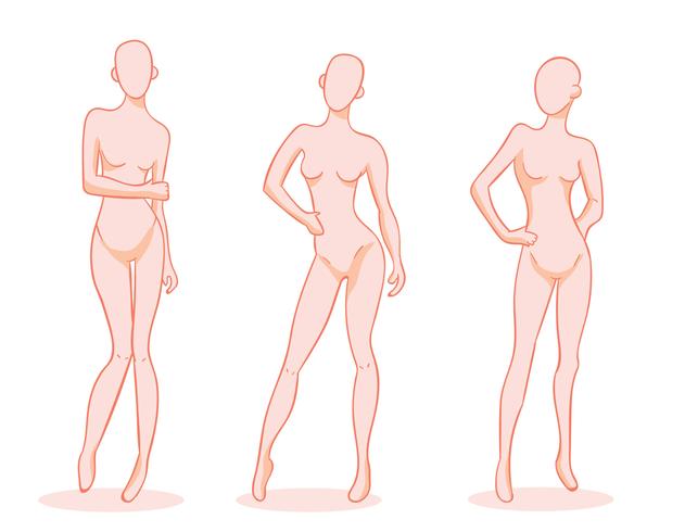 Vector de maniquí femenino posado