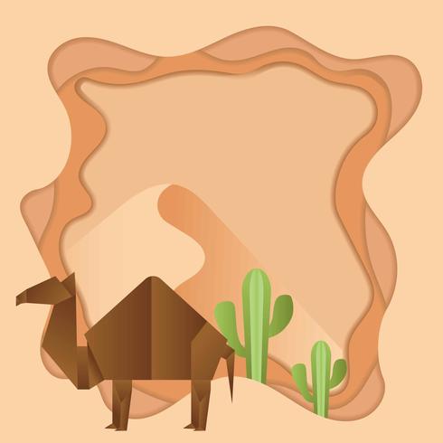 Origami Camel Animal Background vector