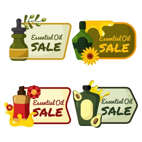 Essential Oils Sale Labels vector