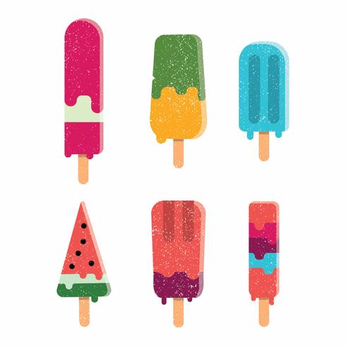 Icono de paletas de fruta de verano vector