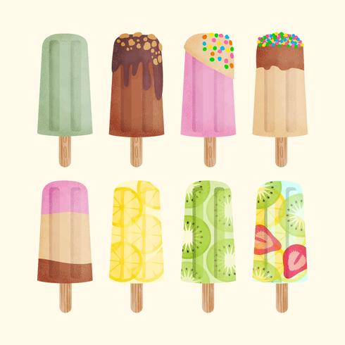 Colección de verano Vector Popsicles