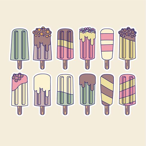 Vector verano paletas iconos