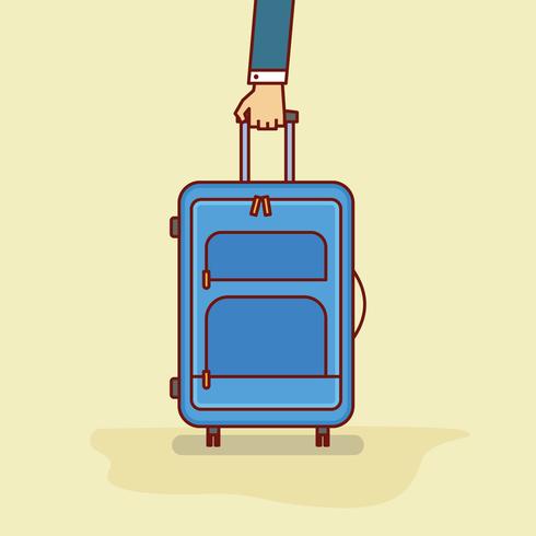 A man holding Luggage vector