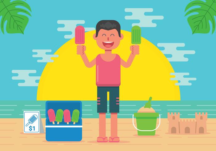 Summer popsicles vector