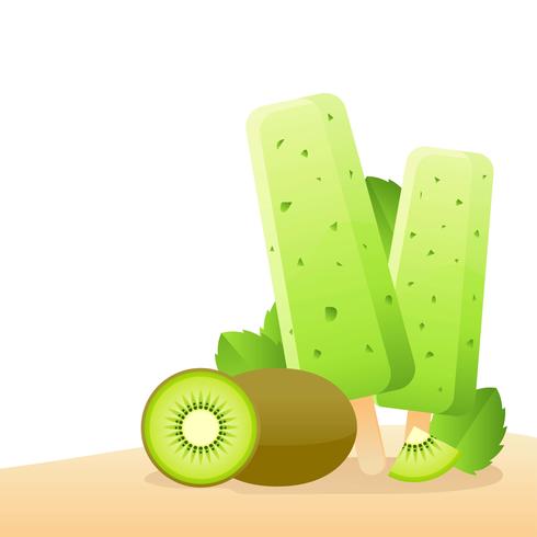 Kiwi Popsicles Vector