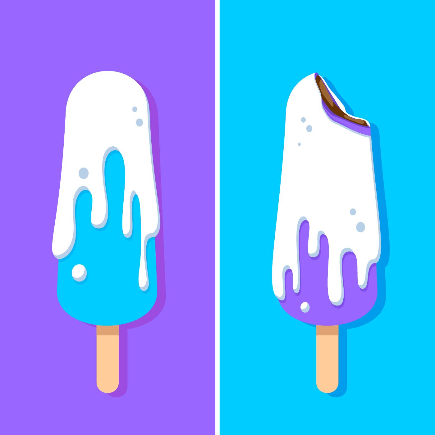 Summer Popsicles With Milk Cream Vector 215906 - Download Free Vectors, Clipart Graphics ...