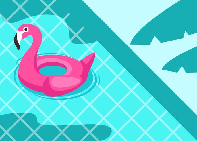 Pink Flamingo Inflatable Background vector