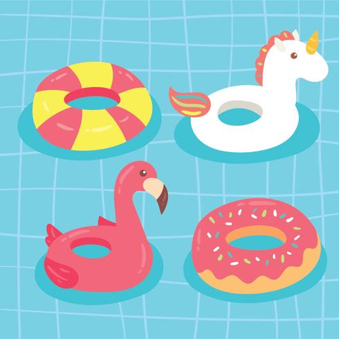 Pool inflatables Collection Vector