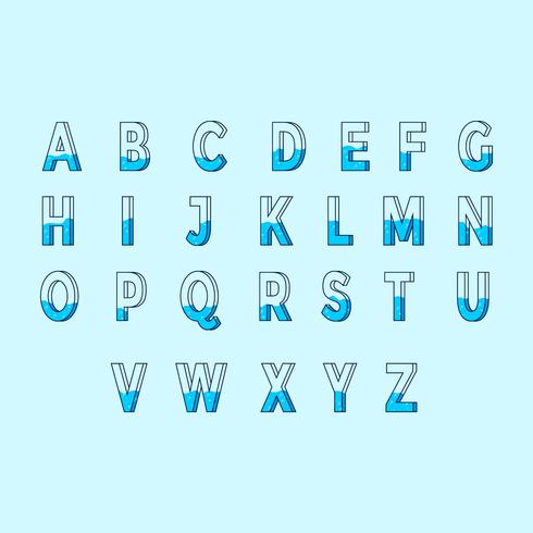 Water Alphabet Vector